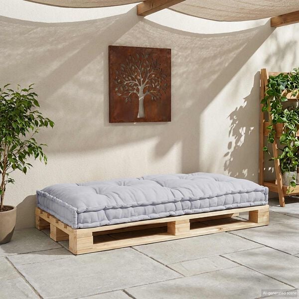 vidaXL Pallet dīvāna spilvens Pelēka 120 x 80 x 12 cm Audums