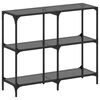 vidaXL konsoles galds ar melnu stikla virsmu, 98x30x81 cm, tērauds