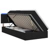 vidaXL LED uzglabā&scaron;anas gulta ar matraci Melns 90 x 190 cm Audums
