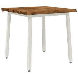 vidaXL 60 x 55 x 75 cm Cietā akācijas koks Dabisks un balts Taisnstūra