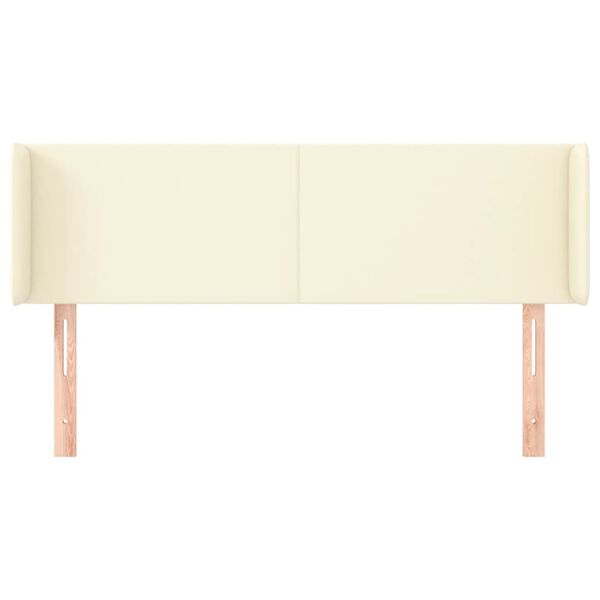 vidaXL galvgalis ar malām, 147x16x78/88 cm, krēmkrāsas mākslīgā āda