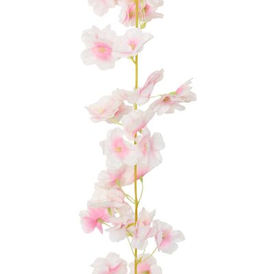 vidaXL mākslīgo ziedu vītnes, 6 gab., gaiši rozā, 180 cm