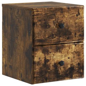 vidaXL Sienā stiprināms nakts skapis Kūpināts ozols 34,5 x 33 x 40 cm