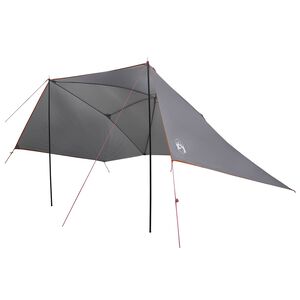 vidaXL Auto telts ar jumtu Pelēka un oranža 308 x 215 x 220 cm
