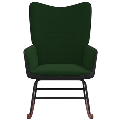 vidaXL šūpuļkrēsls, tumši zaļš, samts un PVC