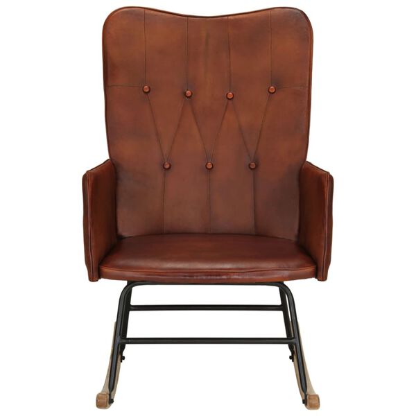 vidaXL &scaron;ūpuļkrēsls, brūna dabīgā āda