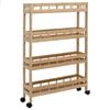 vidaXL Virtuves ratiņ&scaron; ar riteņiem Dabiska 60 x 18 x 97 cm Bambuss
