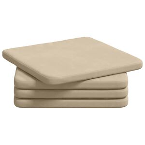 vidaXL Sēdvietas spilventiņi 4 pcs Krēmkrāsa 40 x 40 x 3 cm Mikrofibra