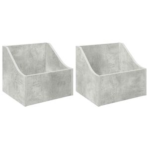 vidaXL LP ierakstu kaste 2 gab. Betona pelēks 37 x 33 x 32 cm