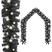 vidaXL Ziemassvētku vītne ar LED lampiņām, 5 m, melna