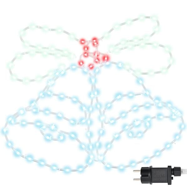 vidaXL Ziemassvētku zvans su 144 LED Daudzkrāsains 56 x 46 cm PVC