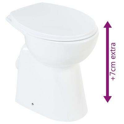 vidaXL tualetes pods, ar lēnās aizvēršanās funkciju, balta keramika