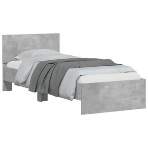 vidaXL Gultas rāmis ar atzveltni Betona pelēks 80 x 200 cm