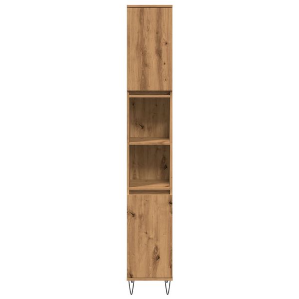 vidaXL vannasistabas skapītis koka krāsa 30x30x190cm inženierijas koks