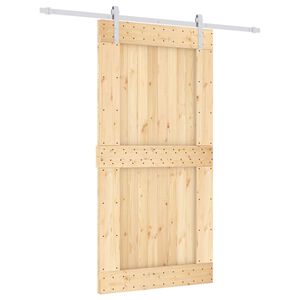 vidaXL Slīdo&scaron;ās durvis Dabisks un balts 100 x 210 cm