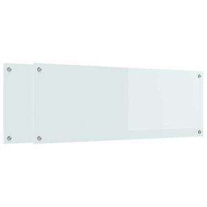 vidaXL Virtuves aizsargpaneļi 2 gab. Balts 110 x 40 cm rūdīts stikls