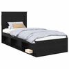 vidaXL Gultas rāmis Melna 75 x 190 cm Ciets priedes koks