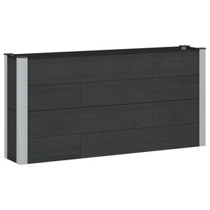 vidaXL Augstā puķu kaste Melns 150 x 30 x 72 cm alu.