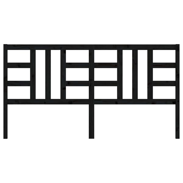 vidaXL gultas galvgalis, melns, 186x4x100 cm, priedes masīvkoks