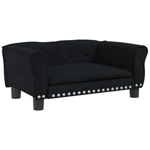 vidaXL gulta suņiem, melna, 70x45x30 cm, samts