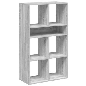 vidaXL grāmatu plaukts, pelēka ozola, 66x31x112 cm, inženierijas koks