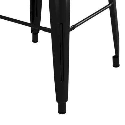 vidaXL bāra krēsli, 2 gab., saliekami viens uz otra, melns metāls