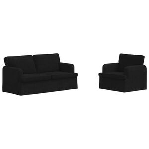 vidaXL Dīvānu komplekts 2 pcs Melna 162 x 80 x 85 cm audums