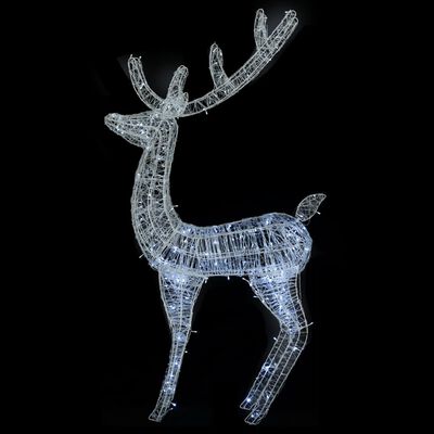 vidaXL Ziemassvētku dekorācija, ziemeļbrieži, 250 LED, 180 cm, balti