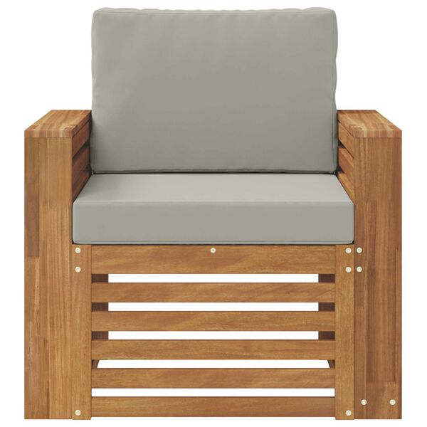 vidaXL Āra dīvānu komplekts Cieta akācijas koks un poliesters Dabiska