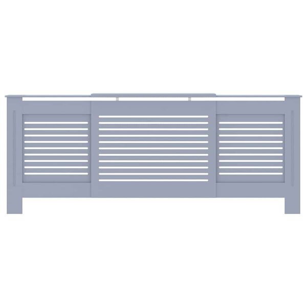 vidaXL radiatora pārsegs, pelēks MDF, 205 cm