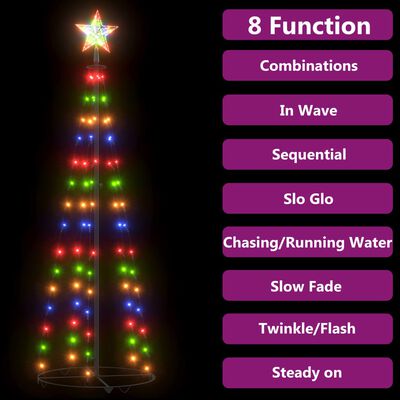 vidaXL Ziemassvētku koks, 84 krāsainas LED lampiņas, 50x150 cm