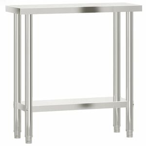 vidaXL virtuves darba galds, 82,5x30x85 cm, nerūsējo&scaron;s tērauds