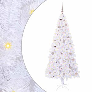 vidaXL Mākslīgā Ziemassvētku eglīte Balts 180 cm PVC un tērauds