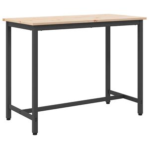 vidaXL galds Dabiska 100 x 50 x 77 cm Inženieru koks un tērauds