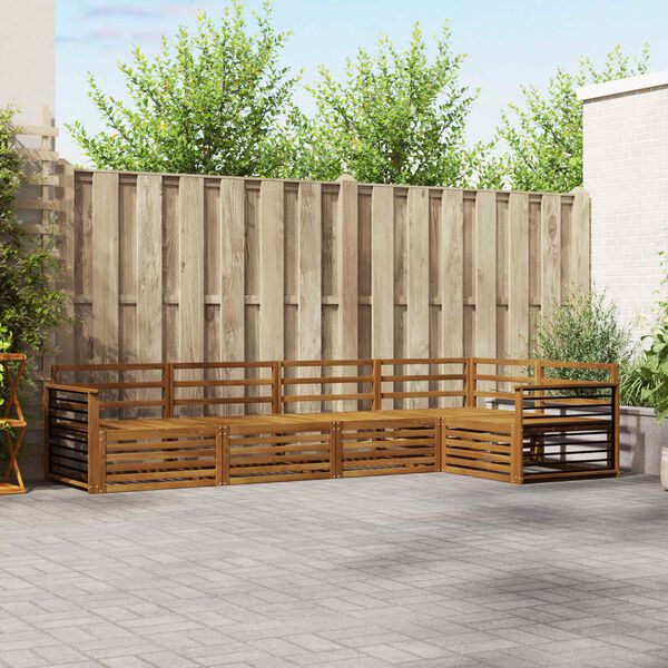 vidaXL Āra dīvānu komplekts 5 pcs Dabiska Cietā akācijas koks