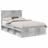 vidaXL Gultas rāmis Betons 120 x 200 cm Ciets priedes koks