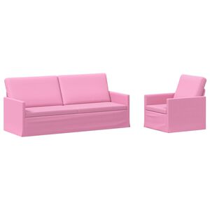 vidaXL Dīvānu komplekts 2 pcs Rozā Audums