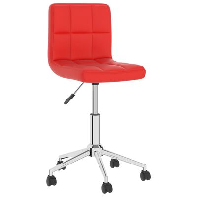vidaXL grozāmi virtuves krēsli, 2 gab., mākslīgā āda, sarkani