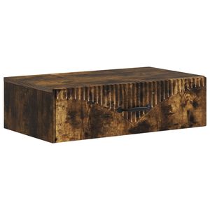 vidaXL Sienas montējamais sānu galds 59 x 34,5 x 17 cm Kūpināts ozols
