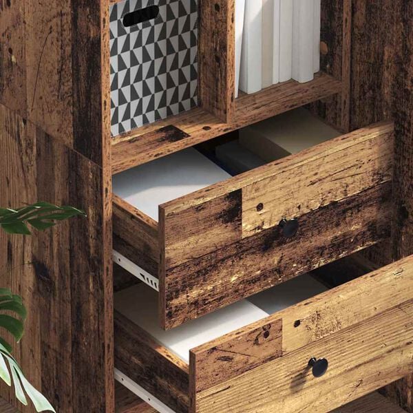 vidaXL Augstais skapītis ar atvilktni Vecs koks 45,5 x 34 x 127 cm