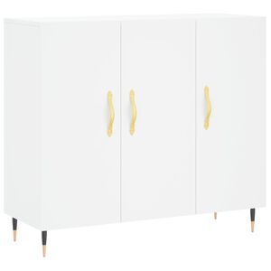 vidaXL kumode, balta, 90x34x80 cm, inženierijas koks