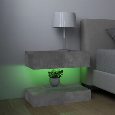 vidaXL TV plaukti ar LED lampiņām, 2 gab., 60x35 cm, betona pelēki