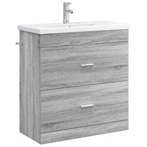 vidaXL Vannas istabas mēbeļu komplekts Pelēks Sonoma 81 x 40 x 84,5 cm