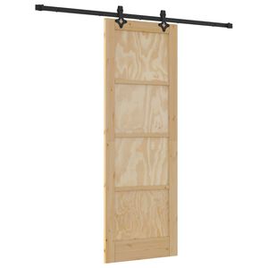 vidaXL Slīdo&scaron;ās durvis Dabiska un melna 73,5 x 211 cm
