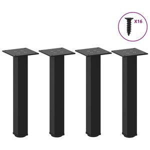 vidaXL kafijas galdiņa kājas, 4 gab., melnas, 30-32 cm, tērauds