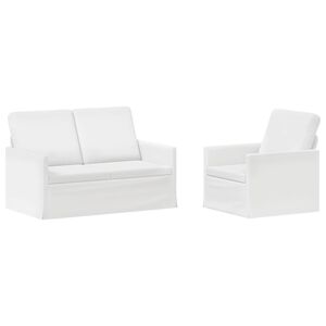 vidaXL Dīvānu komplekts 2 pcs Balts Audums