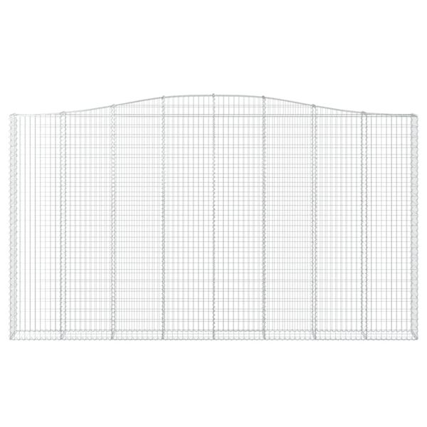 vidaXL arkveida gabiona grozi, 3 gb., 400x30x220/240cm, cinkota dzelzs