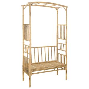 vidaXL Dārza arka ar soliņu 115 x 50 x 205 cm Bambuss