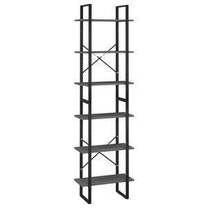 vidaXL plaukts, pelēks, 60x30x210 cm, inženierijas koks