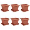 vidaXL Augu podi 6 pcs Ķieģeļu sarkans 16 x 16 x 14 cm Plastmasa